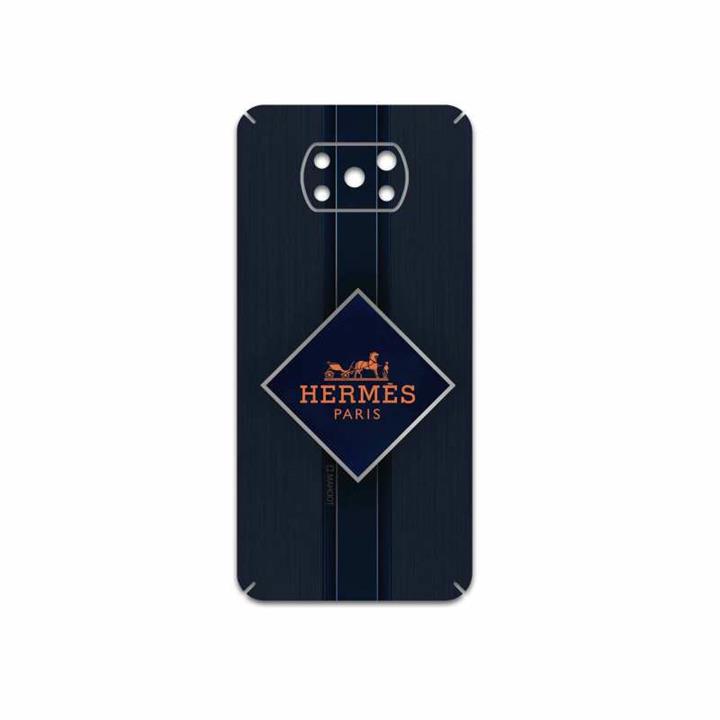 برچسب پوششی ماهوت مدل Hermes-Logo مناسب برای گوشی موبایل شیائومی Poco X3 Pro MAHOOT Hermes-Logo Cover Sticker for Xiaomi Poco X3 Pro